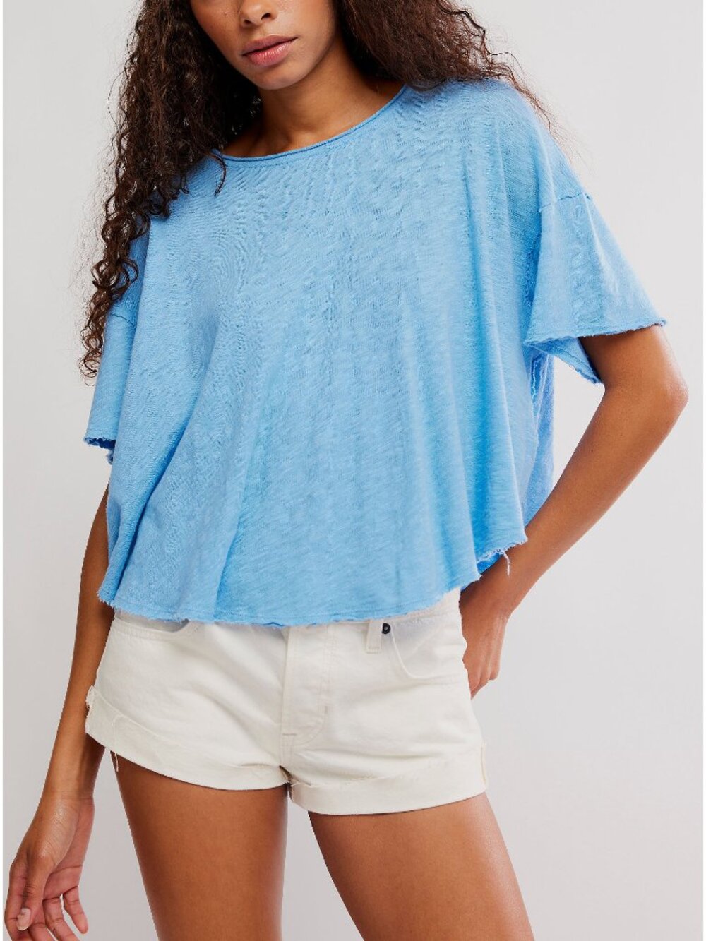 🆕 FREE PEOPLE We The Free Elsie Swing Tee / Blissful Blue